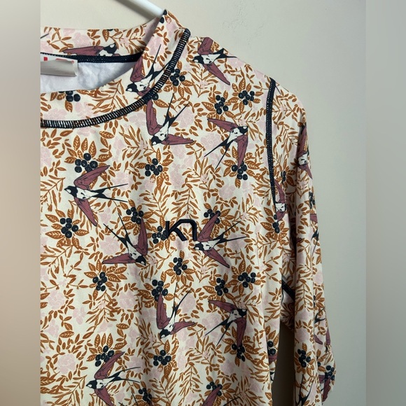 Kari Traa Long Sleeve Thermal Shirt Size Medium Bird Print - Picture 2 of 8